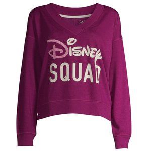 Womens "Disney Squad" Sweatshirt Pajama Top Size SM 4/6 MED 8/10 Sleep Shirt NWT